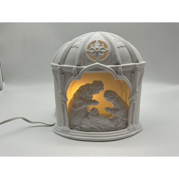 Dept 56 White Silhoutte Lighted Nativity In original Sleeve with Lightcord Bulb - Picture 5 of 15